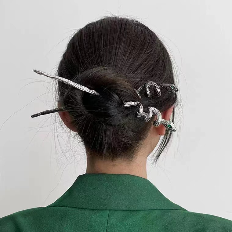 Kẹp Tóc Hợp Kim Màu Đen / Bạc Phong Cách Trung Hoa Cho Nữ