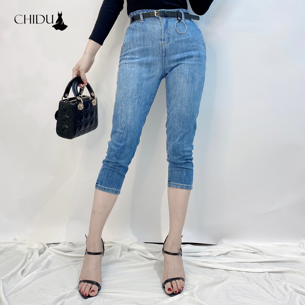 [Mã WASTMAY giảm 15% tối đa 30K đơn 150K] CHIDU quần bò nữ cạp chun - SP337 | BigBuy360 - bigbuy360.vn