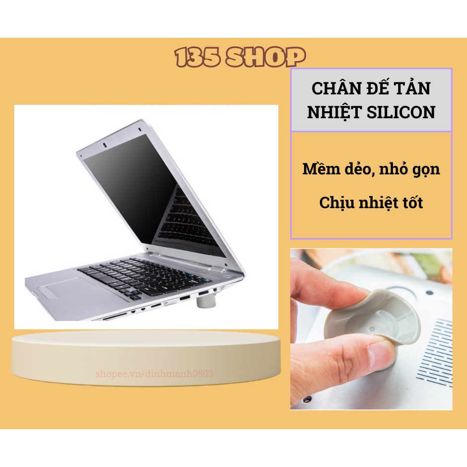 Set 4 chân nút cách nhiệt chống nóng máy cho laptop bằng silicone