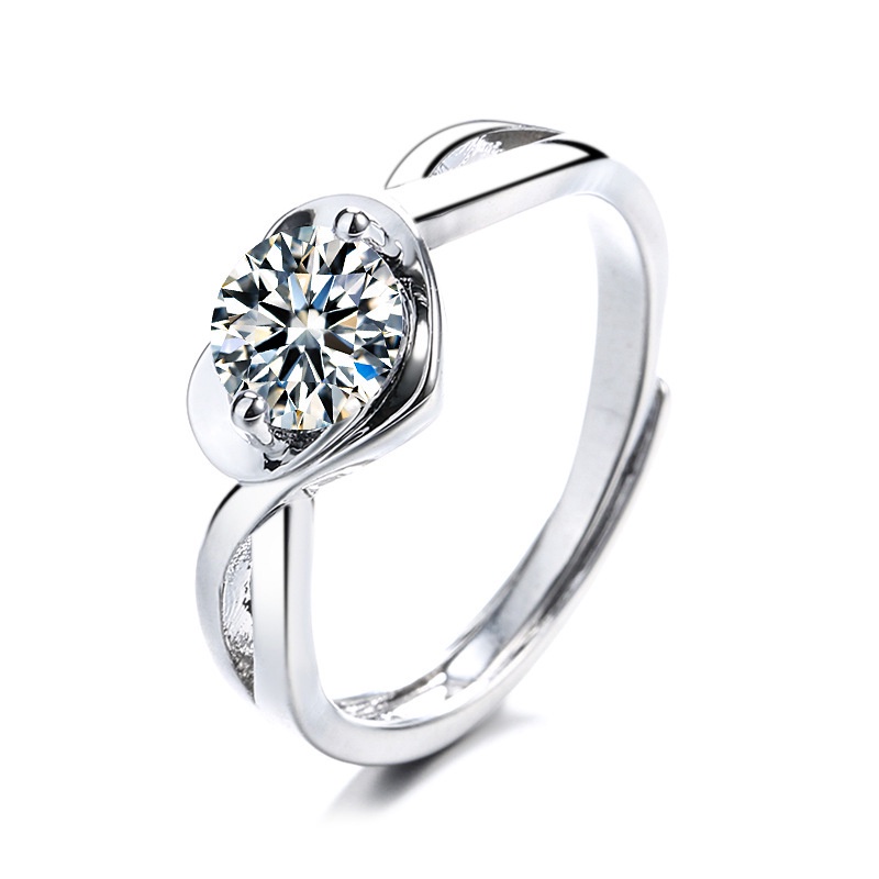 Nhẫn Hở Đính Đá zircon Hình Trái Tim Thời Trang Cho Nữ