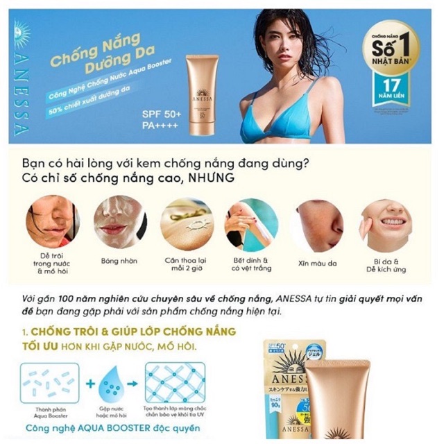 Sữa chống nắng bảo vệ hoàn hảo Anessa Perfect UV Sunscreen Skincare Milk SPF 50+