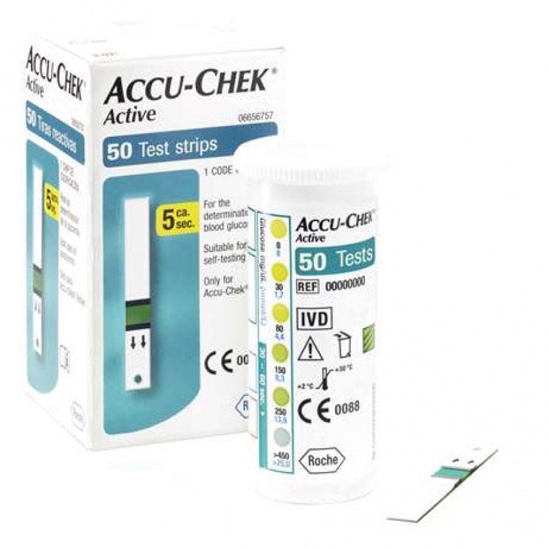 QUE THỬ ĐƯỜNG HUYẾT ACCUCHECK ACTIVE 50 QUE