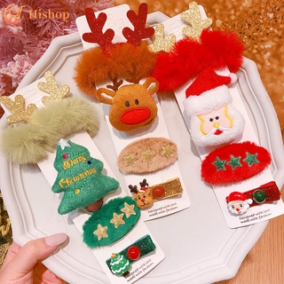 Bộ 4 Kẹp Tóc Phong Cách Giáng Sinh Dễ Thương Cho Bé Gái