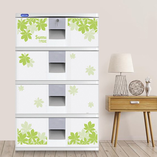 FREESHIP 99K TOÀN QUỐC_Tủ nhựa Duy Tân Sumi 4 tầng Duy Tân (trắng) 57 x 47 x 94 cm