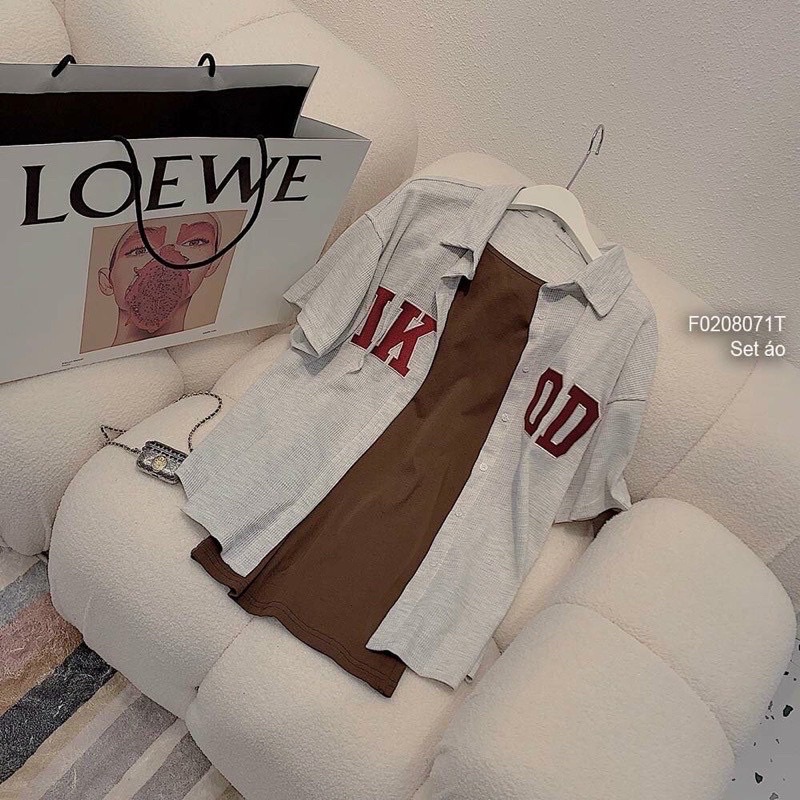 Sét đầm body + áo khoác xám thêu chữ from rỗng hottrend 2023 - Bảo An Shop