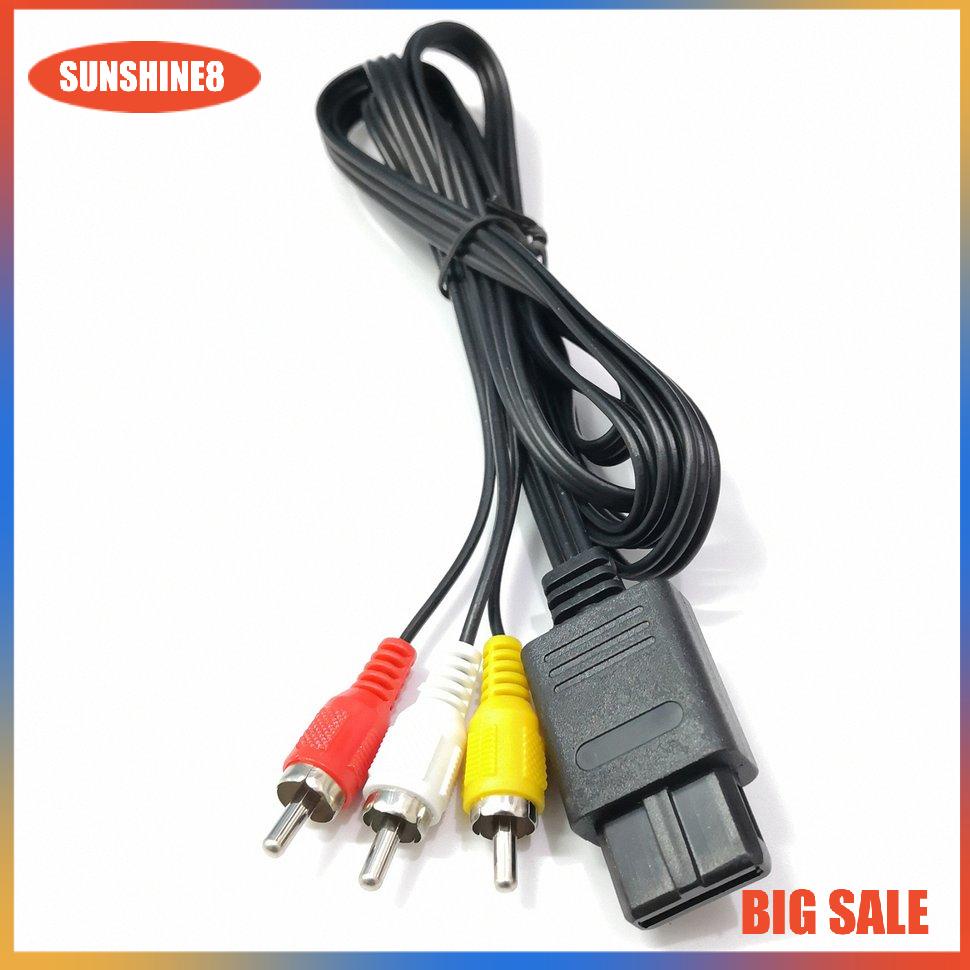 【SUN】N64 SNES 6FT RCA AV TV Audio Video Stereo Cable Cord Suitable Accessories
