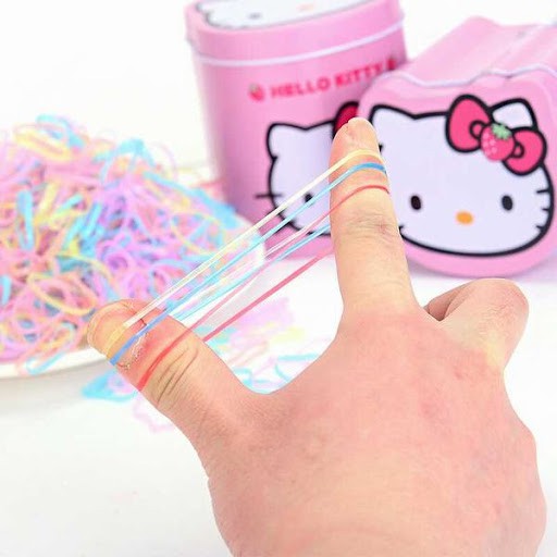 Chun tóc Hello Kitty bản nhỏ cho mẹ và bé (Hộp thiếc)