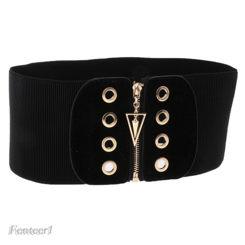 Dây lưng bản rộng có lỗ thoáng khí đàn hồi thiết kế thanh lịch cho nữ