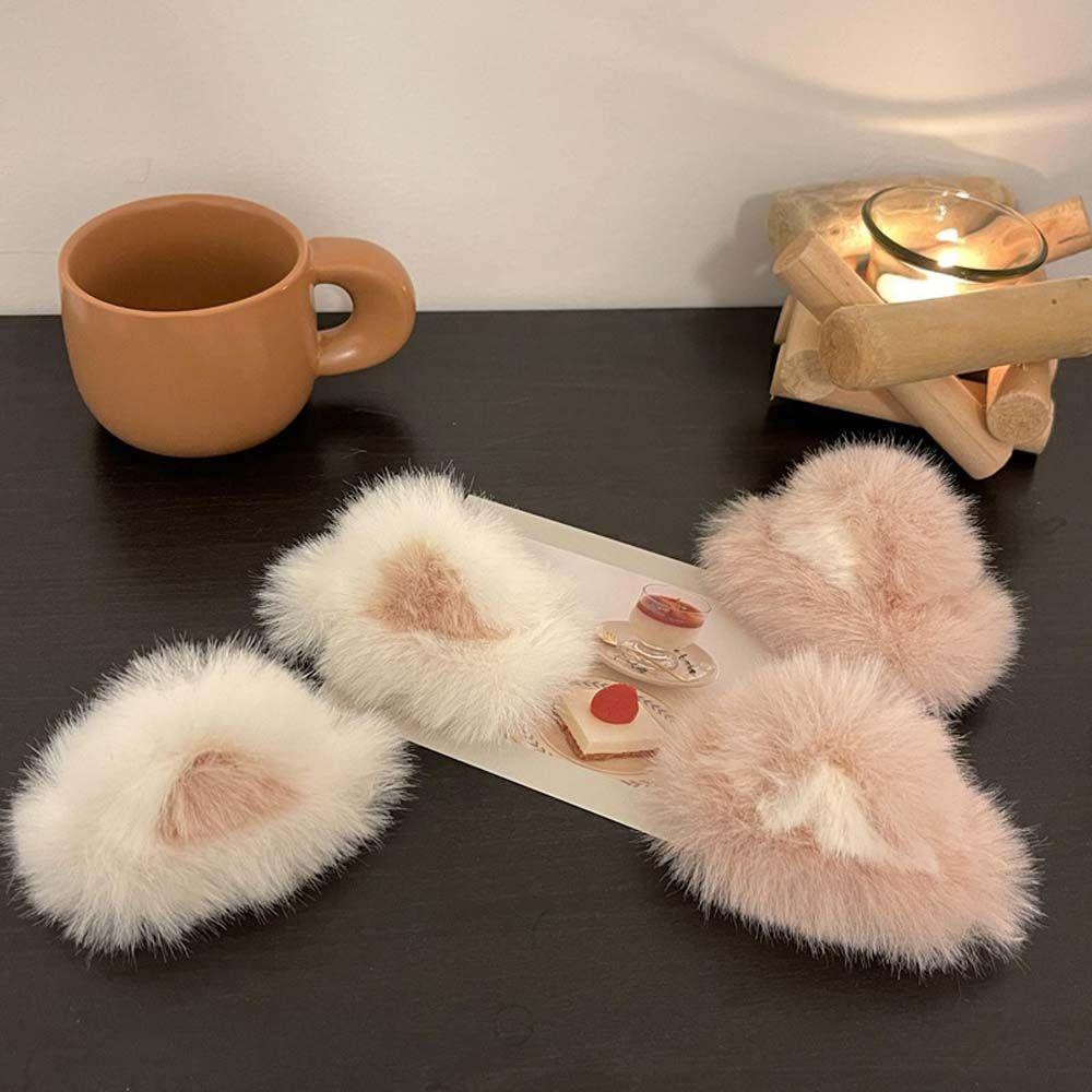 JARRED Kẹp Tóc Tai Mèo Phối Lông Mềm Mại Phong Cách Lolita Đáng Yêu