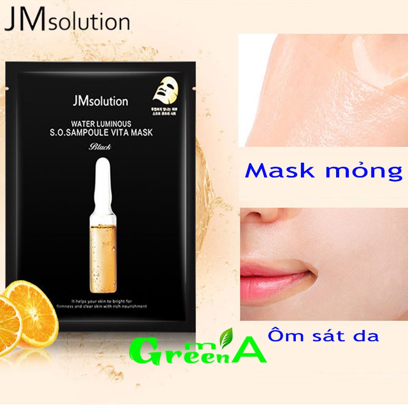 Mặt Nạ JMSOLUTION Vita [MIẾNG LẺ] Cấp Nước Nhanh Chóng Cho Da JM Solution Water Luminous S.O.S Ampoule Vita Mask 30ml