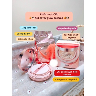 Phấn Nước CLIO Kill Cover Glow Cream Cushion (Tặng 1 Lõi Refill)