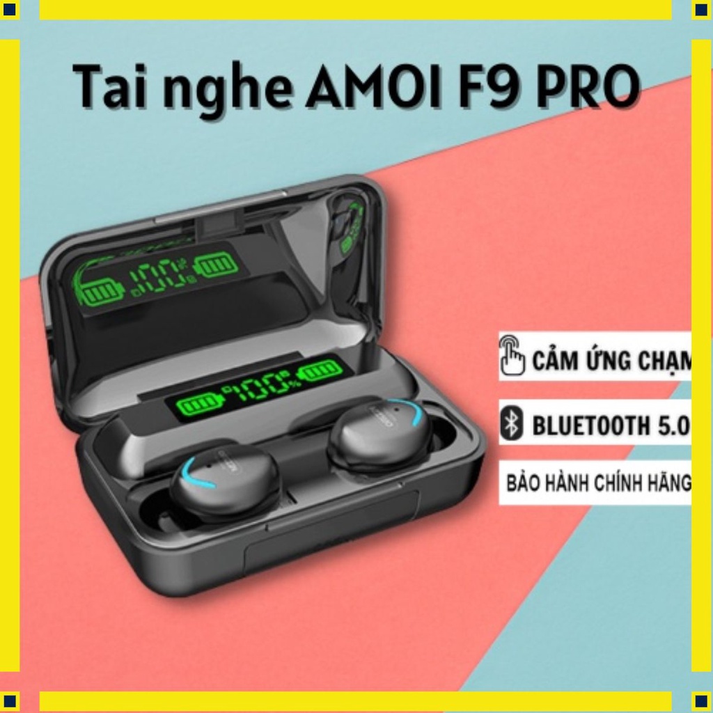Tai nghe Amoi F9 pro, tai nghe kiêm dock sạc điện thoại, pin cực trâu, kết nối bluetooth không độ trễ khi chơi game.