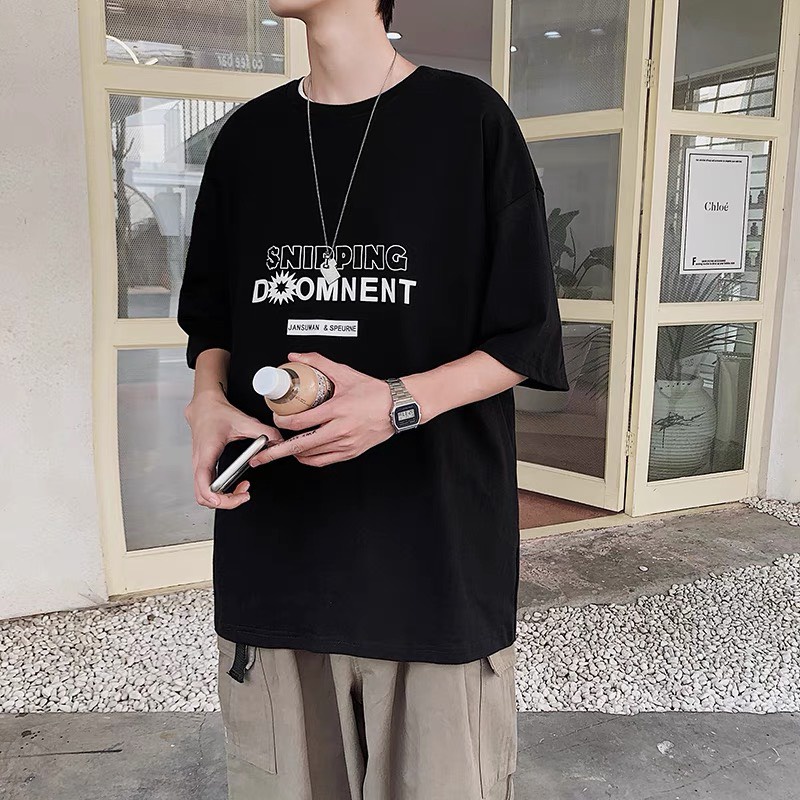 Áo thun tay lỡ unisex nam nữ form rộng oversize AT507