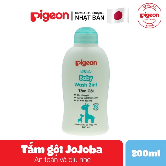 Sữa tắm gội dịu nhẹ Jojoba Pigeon 200ml