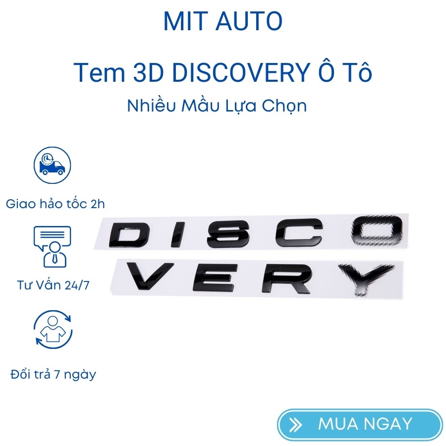 Tem chữ nổi 3D DISCOVERY cho Ô tô xe hơi nhiều mầu sắc lựa chọn Mitauto