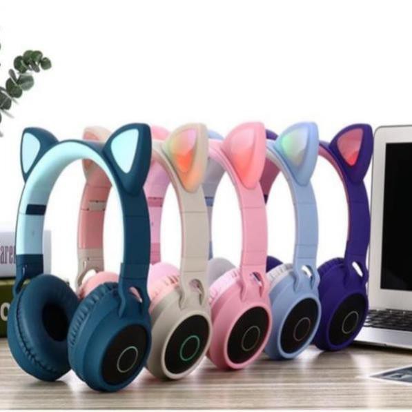 Tai nghe bluetooth chụp tai mèo đáng yêu chống ồn cao cấp có Mic - Bảo hành 12 tháng