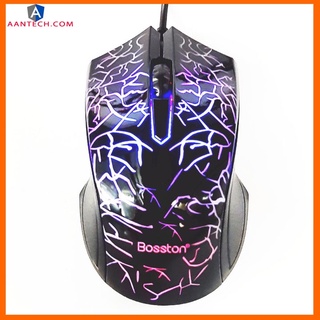 Chuột máy vi tính gaming có dây bosston 608 led mouse laptop pc chuyên chơi game văn phòng