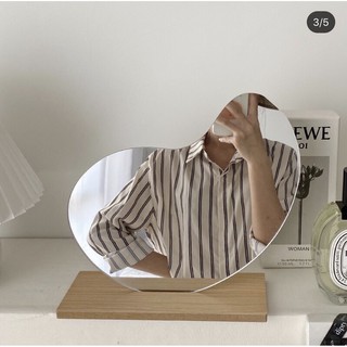 Gương hạt đậu may mắn đế gỗ độc đáo