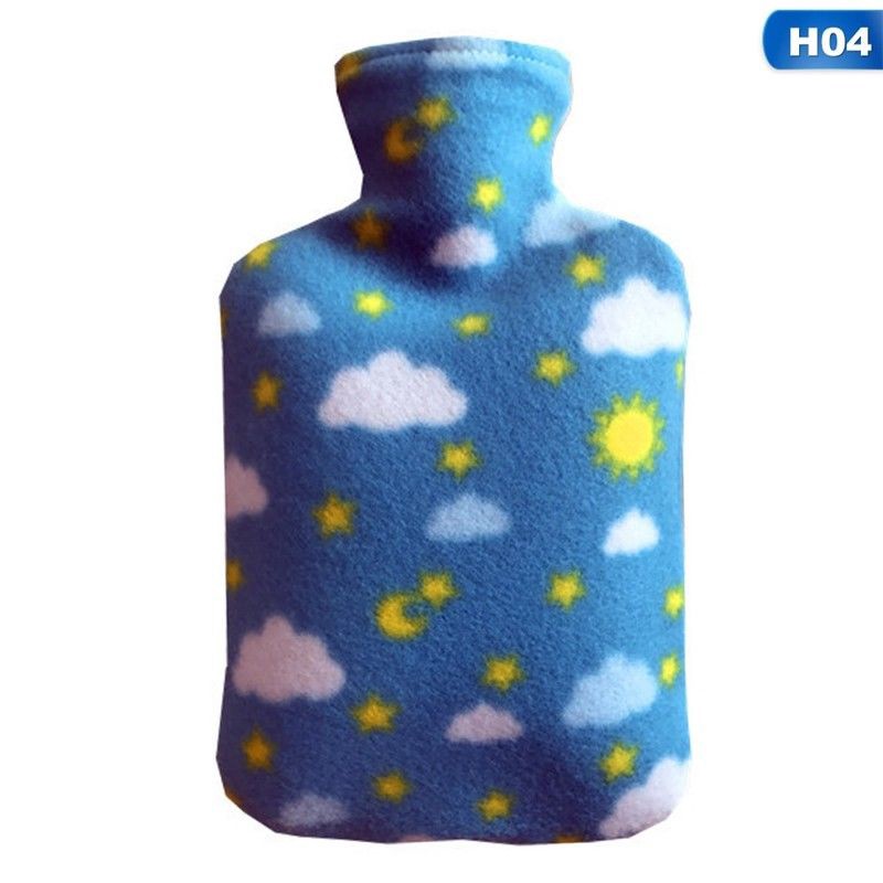 2000ml Fleece Hot Water Bottle Bag Cover Hand Warmers Winter Home Office Therapy