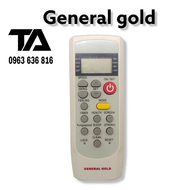 Remote máy lạnh General gold - Điều khiển điều hòa General gold hàng mới tặng pin