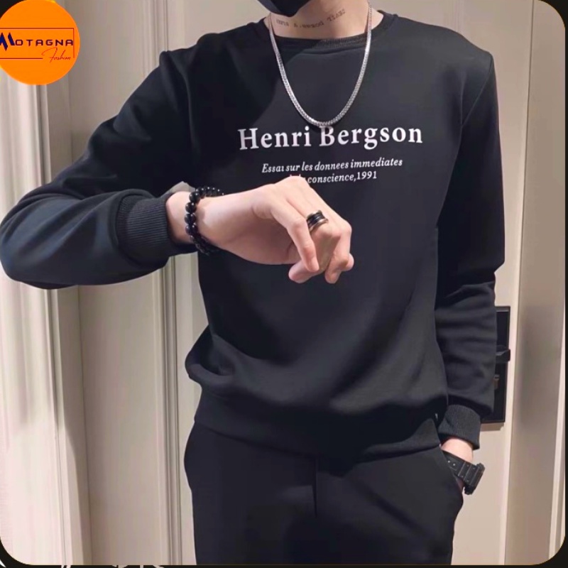 Áo thun nam dài tay Hàn Quốc, áo nỉ phông trơn cổ tròn cao cấp thời trang thu đông nhiều mã motagna.fashion