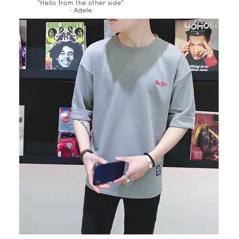 Áo Thun Nam Tay Ngắn In Chữ New York Nhỏ Cao Cấp Unisex AT04 - QSTORE