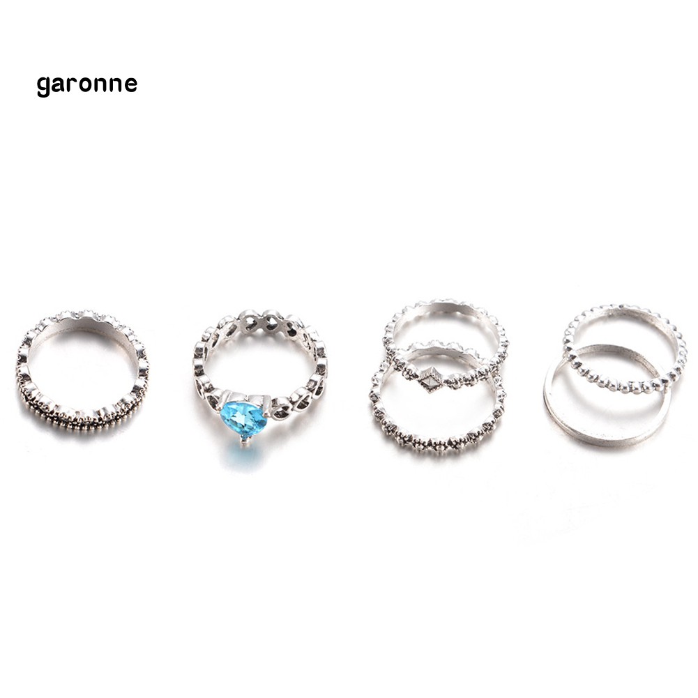 Set 6 Nhẫn Đeo Khớp Ngón Tay Phong Cách Boho Thời Trang Cho Nữ