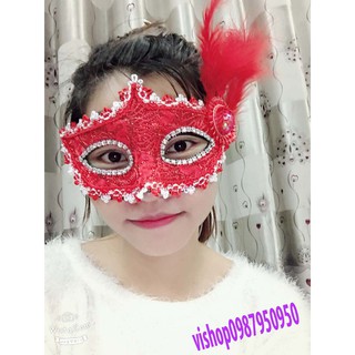 mặt nạ lông vũ có đèn  shop khobansilc
