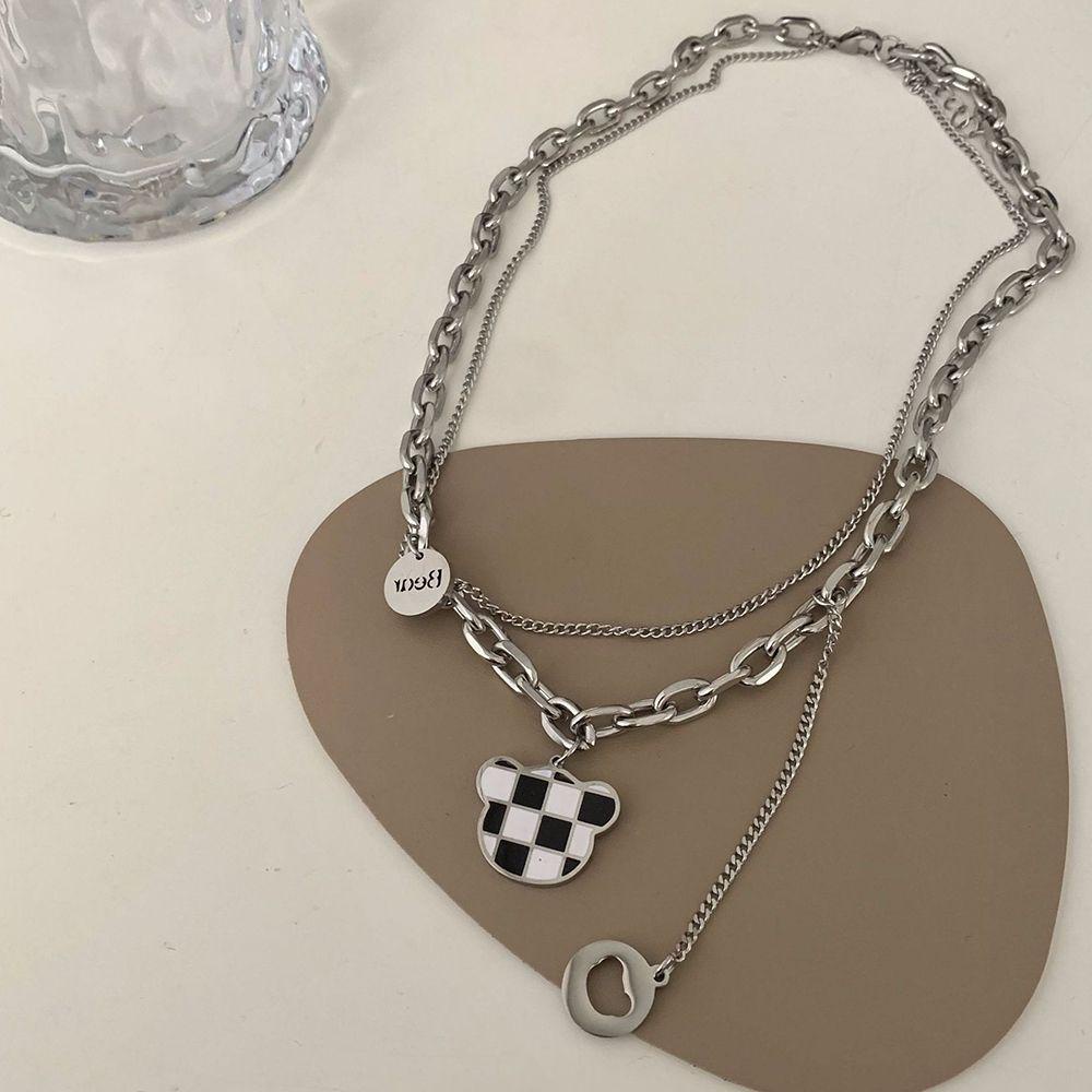 Dây Chuyền Thép Titan Nhiều Lớp Phong Cách Hip Hop Thời Trang Cho Nữ