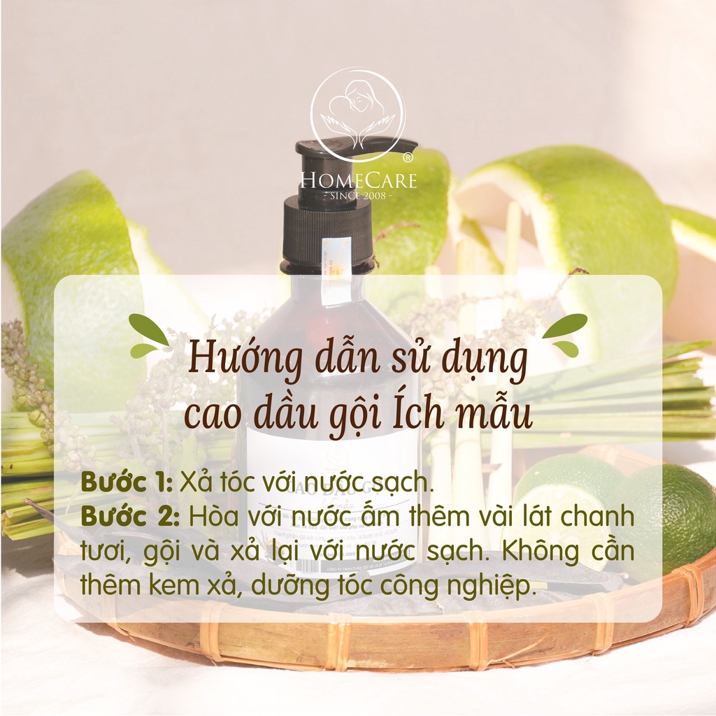 Dầu gội bồ kết thảo dược Home Care từ thảo mộc cô đặc giúp sạch gàu ngăn rụng mượt tóc - 300ml