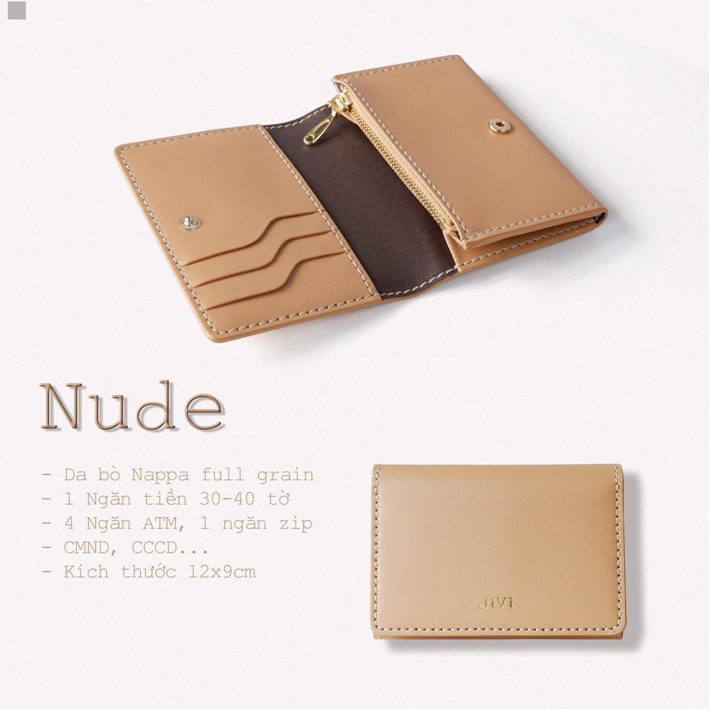 Ví Card Hộp Ngăn Zip 12cm Da Bò Nappa JIVI BRAND® 10