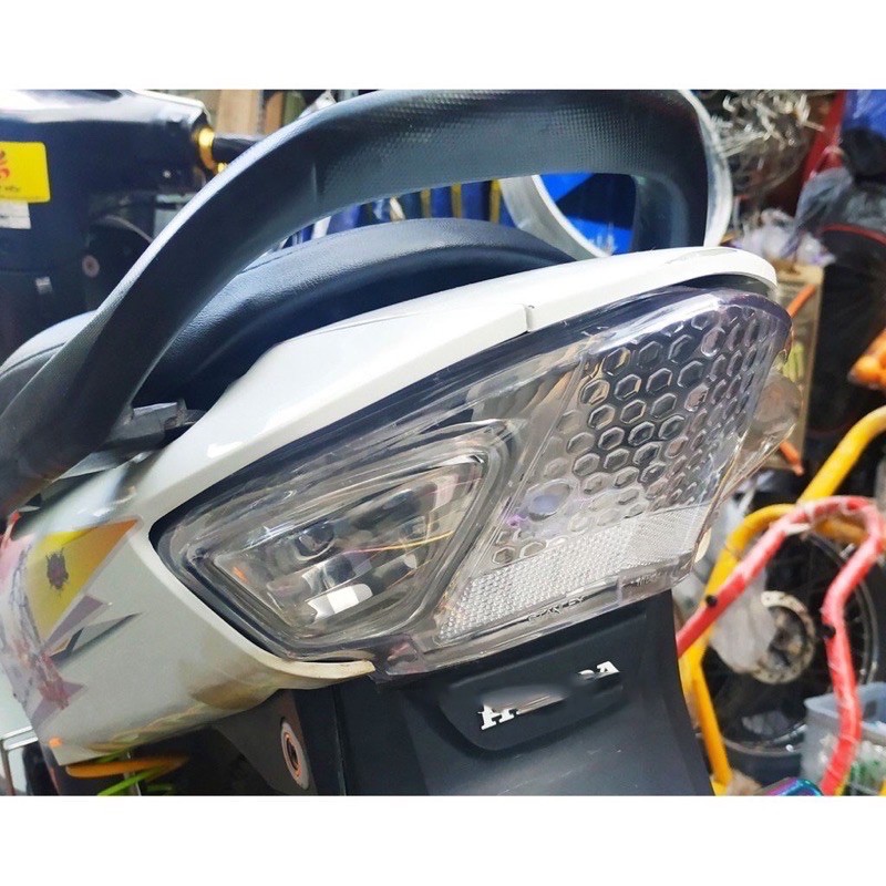 Ốp hậu trắng dành cho wave 100/Wave 50cc kèm xi nhan cam - Rẻ, bền, đẹp cho anh em