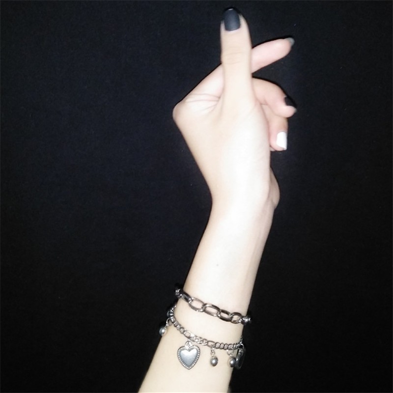 Vòng Tay Hai Lớp Phong Cách Harajuku Hàn Quốc 12126 Thời Trang Cho Nam Và Nữ