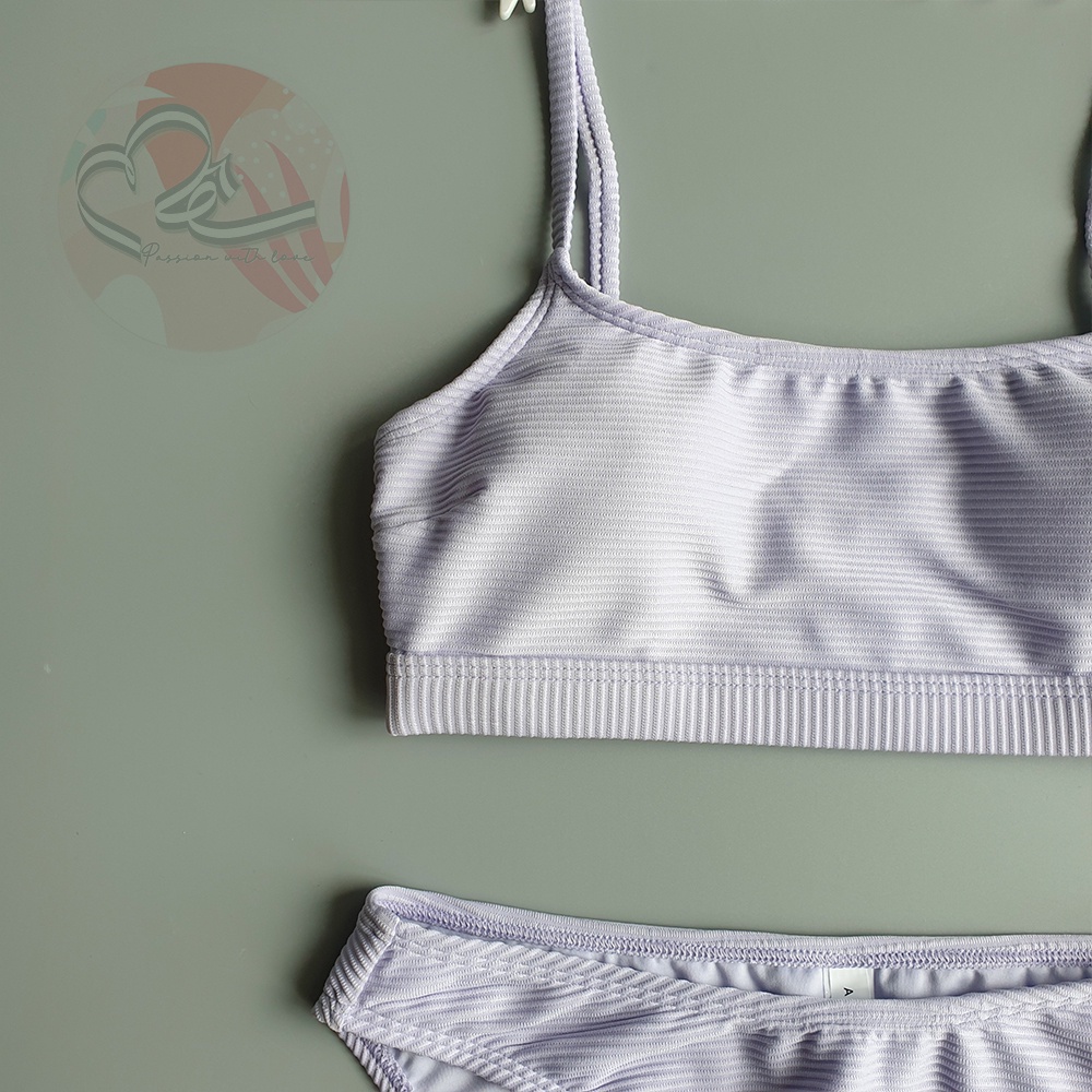 Bộ bơi hai mảnh hai dây dệt sợi tăm trơn Aero xuất khẩu Mỹ