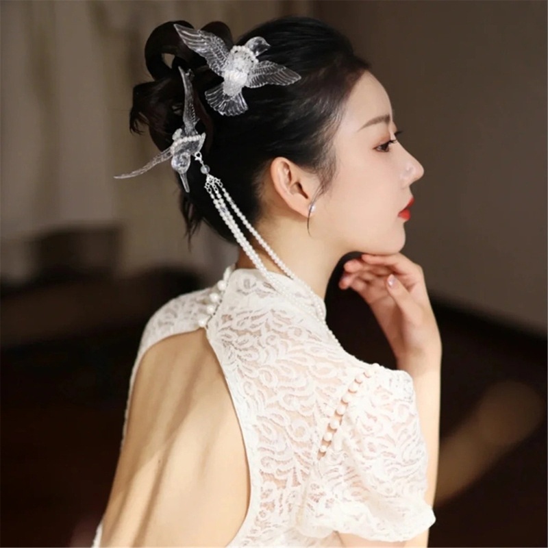 Trâm Cài Tóc Bằng Acrylic Đính Đá Xinh Xắn Dành Cho Cô Dâu