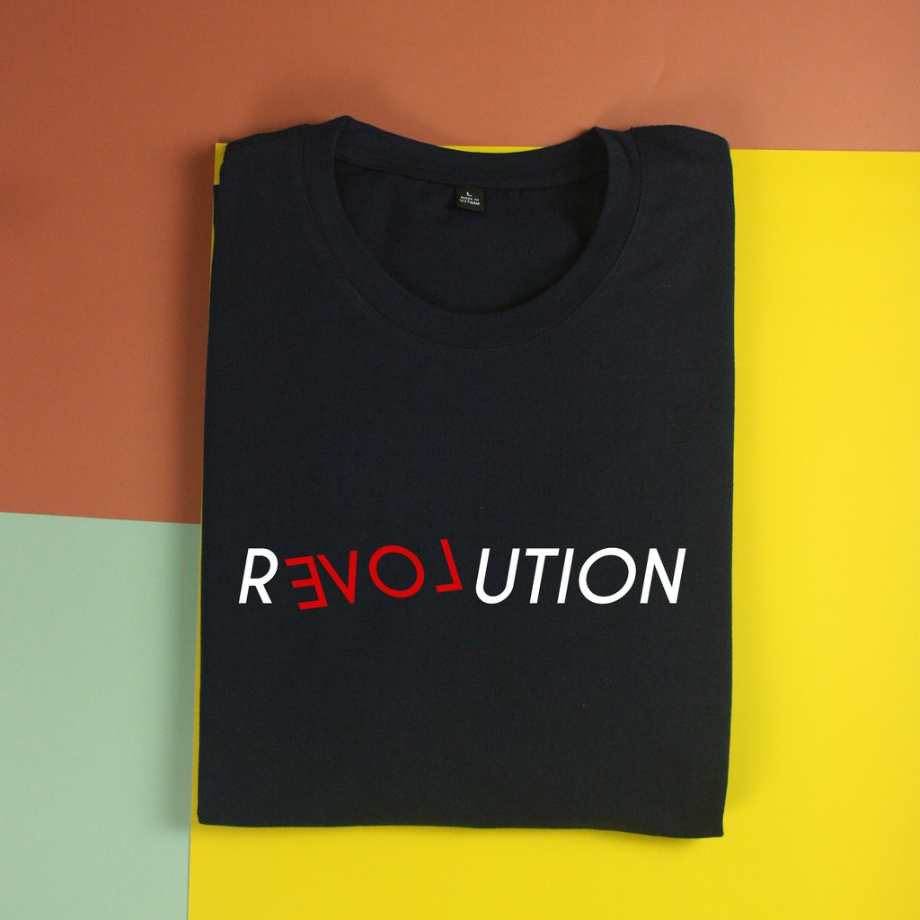 Áo thun ngắn tay unisex Chodole cho cả nam và nữ, chất liệu vải cotton in cotton 100% in chữ Revolution