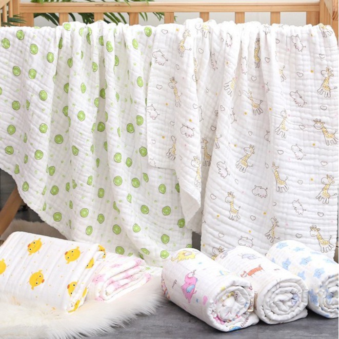 👶Khăn Tắm Xô Sợi Tre Sơ Sinh 6 Lớp Cao Cấp,Khăn Tắm Nhăn 6 Lớp Đa Năng Siêu Mềm Ủ,Quấn,Đắp Mền 120.120cm-CHÍNH HÃNG.