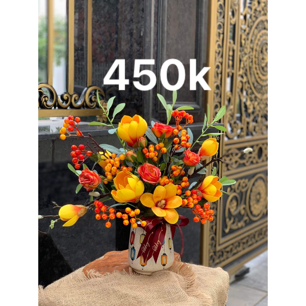 [Mã BMBAU50 giảm 7% đơn 99K] Bình hoa giả chất lụa trang trí đẹp PKND FLOWERS &amp; DECOR