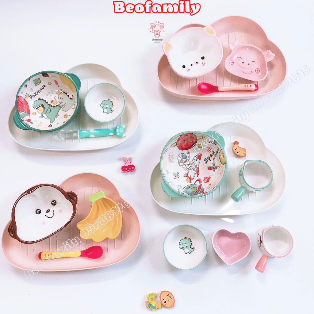 Combo Chén Bát Ăn Dặm Gốm Sứ Kiểu Nhật, Ăn Dặm Truyền Thống Cho Bé Beofamily