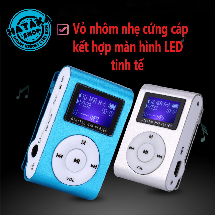 Máy nghe nhạc tặng thẻ nhớ, tai nghe và dây sạc-MINI có màn hình