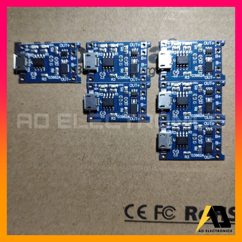 Mạch Sạc Pin 4.2V, 18650, Lithium - Lion, IC TP4056 - Cổng Sạc Micro USB, Type C 5V/4.2V - Có IC Bảo Vệ Quá Dòng, Quá Áp