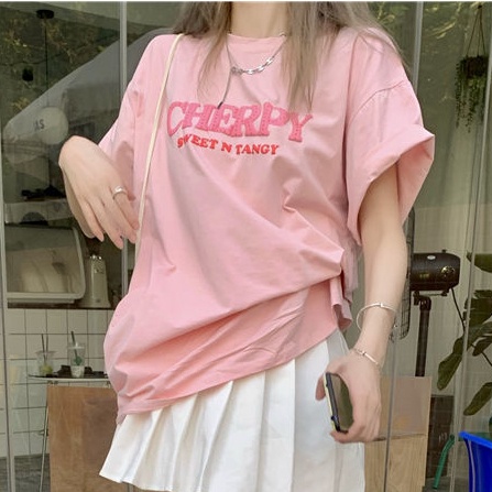 Áo Thun Tay Ngắn Màu Hồng Thời Trang Mùa Hè Dành Cho Nữ