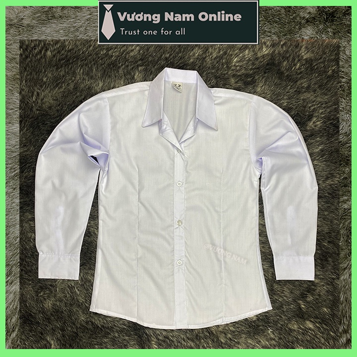 Áo sơ mi học sinh trắng nữ tay NGẮN DÀI hàng tiêu chuẩn vải kate tốt cấp 1 2 và 3 vạc bầu VN95C