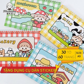 Sổ chiết washi tape lưu trữ sticker cute hình dán dễ thương trang trí sổ dụng cụ làm bullet journal A5 A4 MOLINTA