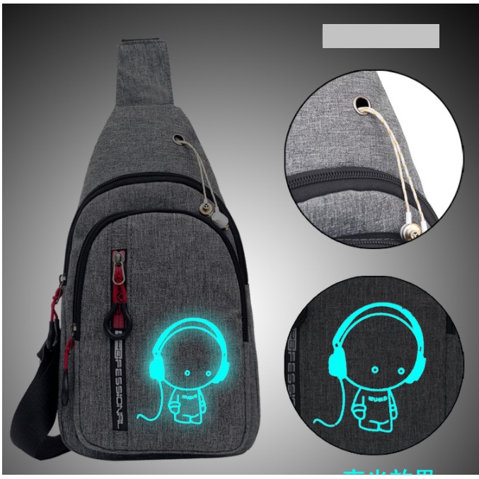 Túi nylon đeo ngực đeo thắt lưng túi đeo vai túi phản quang dáng Tai nghe giải trí