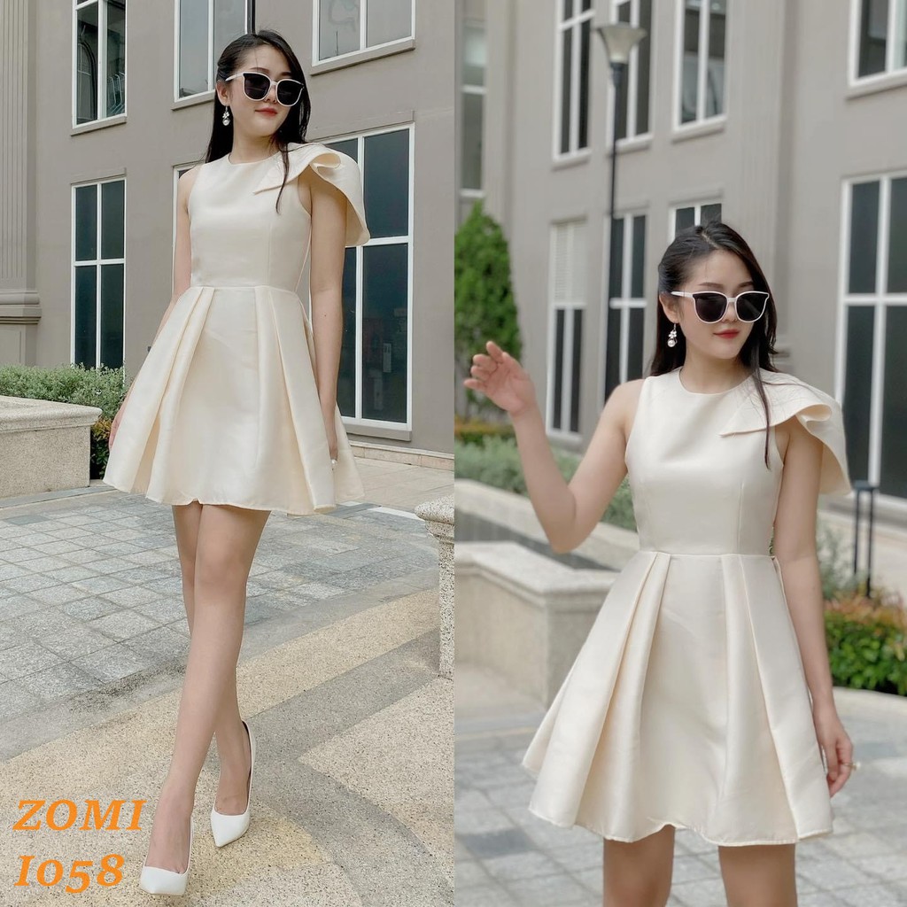 Đầm dự tiệc cổ tròn xòe vintage sang trọng ZOMI- I058