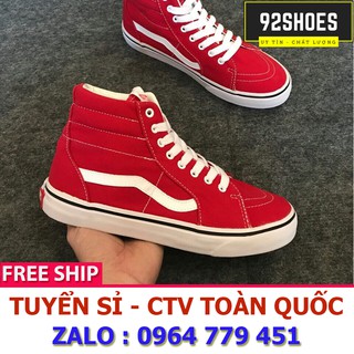[ Free ship] Giày thể thao  old skool cao cổ đỏ nam nữ