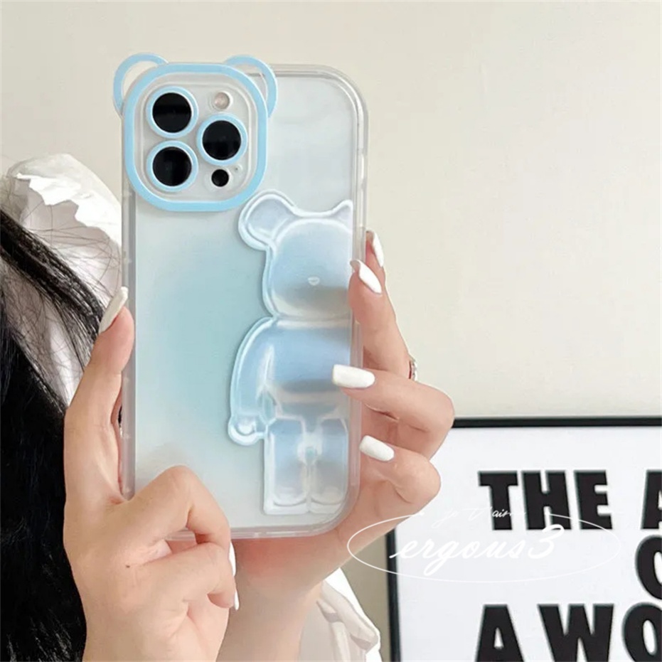 Ốp Điện Thoại Mềm Màu Kẹo Hình Gấu Cho iPhone 14 13 12 11 Pro Max SE2020 X XR Xs Max 7 8 6 6s Plus