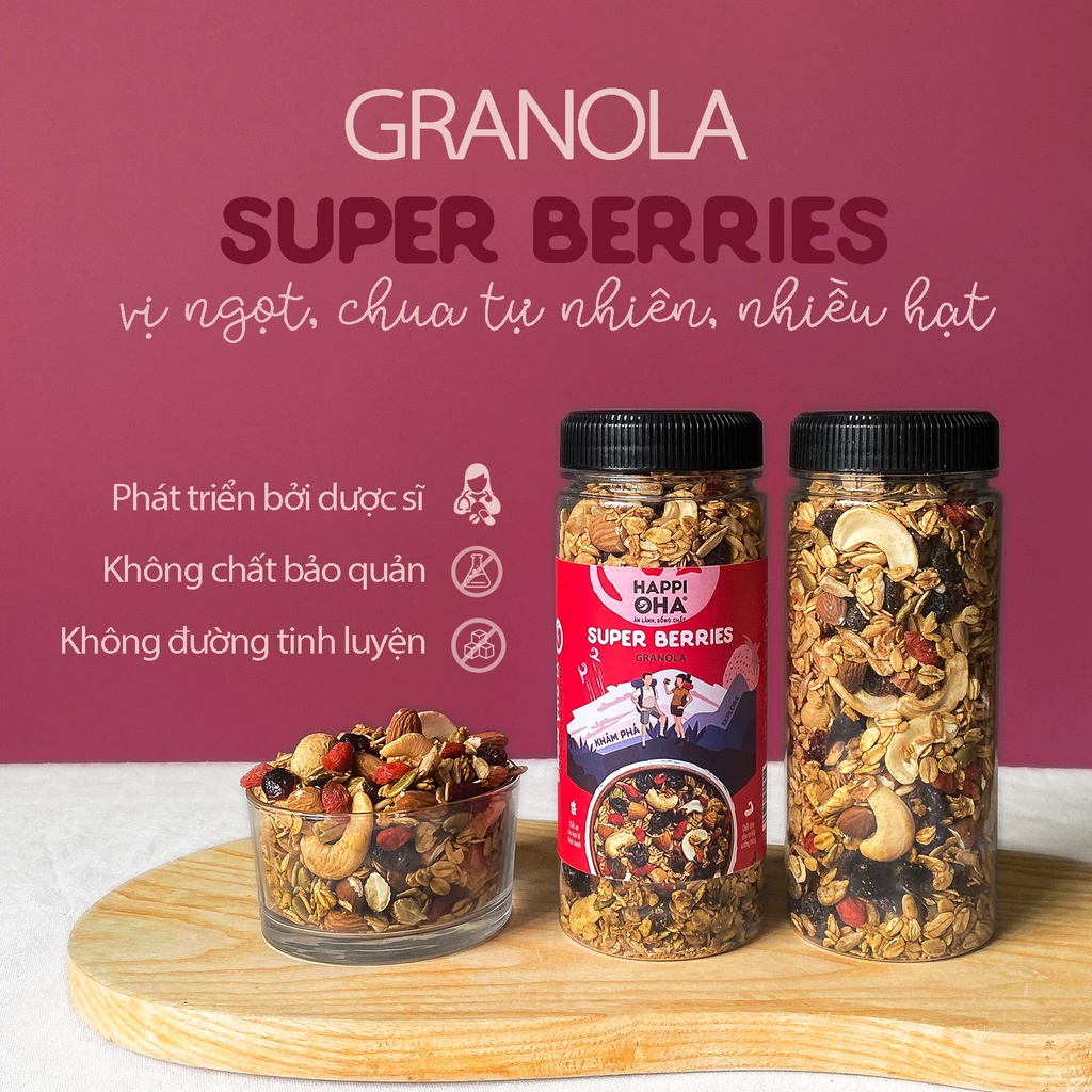 [SIGNATURE] Hũ Granola 280g x 4 vị HAPPI OHA - Ngũ Cốc Ăn Sáng/Ngũ Cốc Nguyên Hạt Hỗ Trợ Ăn Kiêng và Giảm Cân