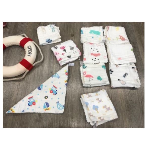 Khăn xô sữa nhăn 6 lớp mềm mại, thấm hút tốt